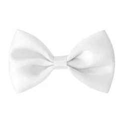 Noeud Papillon En Satin Blanc Avec Clip