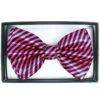 Hot Pink Striped Adult Bow Tie