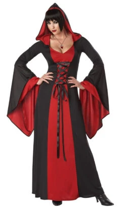 Costume Vampire Pour Femme Rouge Et Noir - Grande Taille