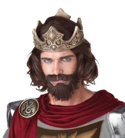 Perruque Brune De Roi Médiéval