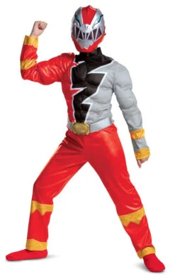 Costume De Ranger Rouge Beast Morpher Muscle Pour Enfants