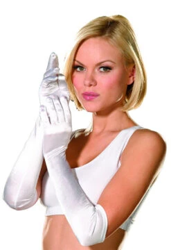 Gants Satin Blancs Longueur De Coude