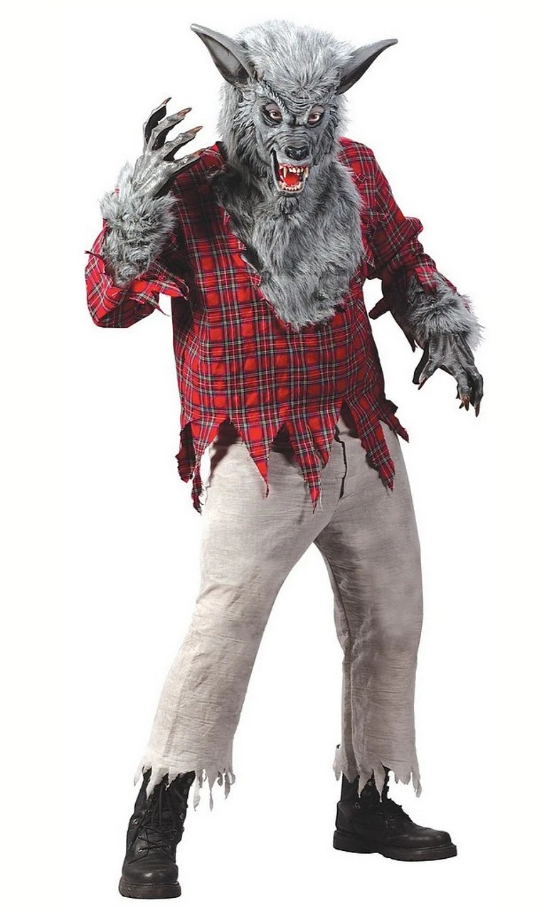 Costume Du Loup-garou Argenté Pour Adulte