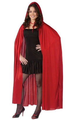 Cape 68" Rouge Avec Capuche