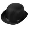 Black Satin Derby Bowler Hat