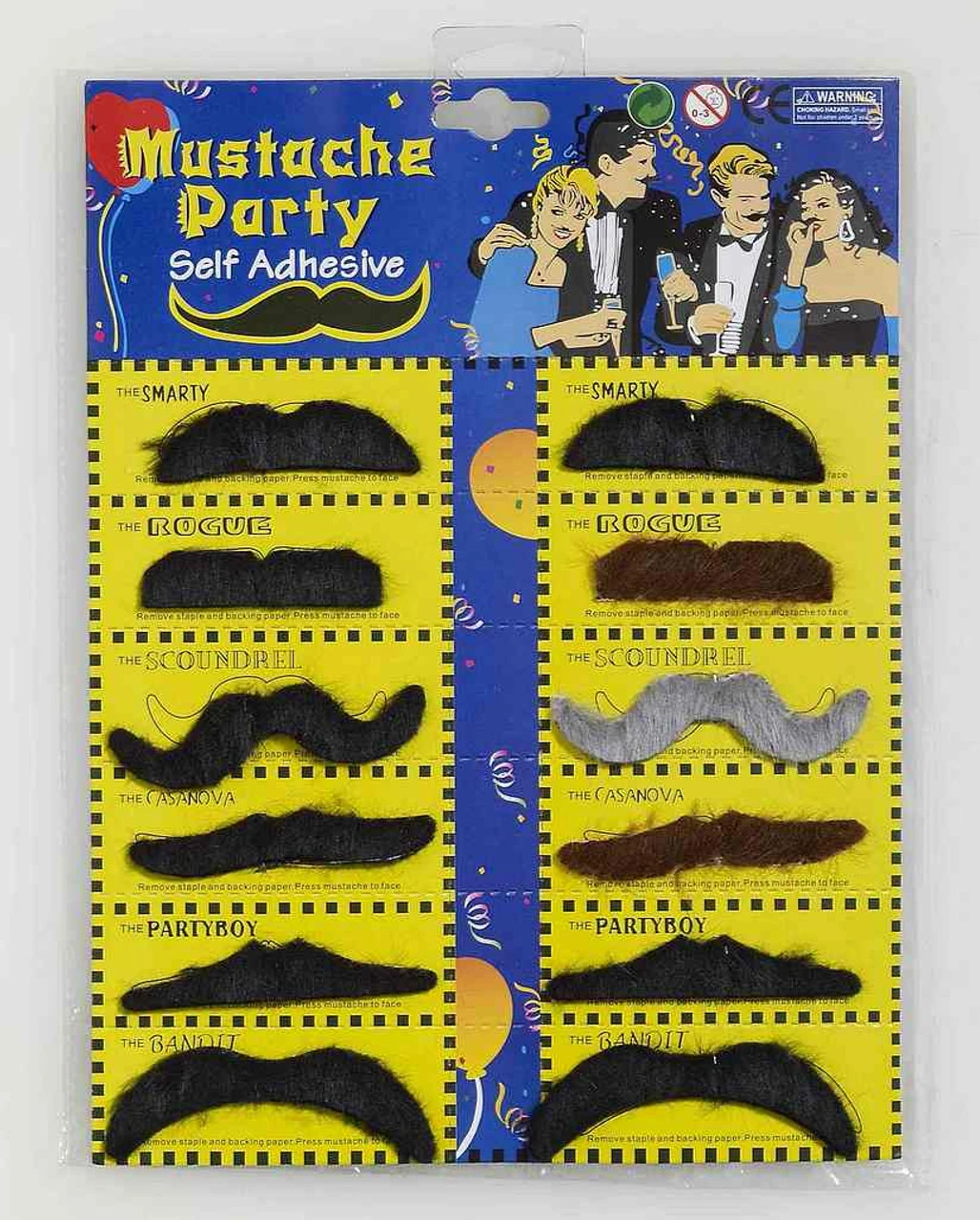 Moustache Assortment 12 Styles
