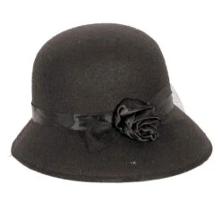 Cloche Hat Simwool 20's Black