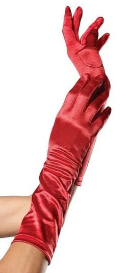 Gants En Satin Rouge