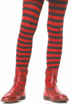 Collant Rayé Rouges/Noirs Pour Filles