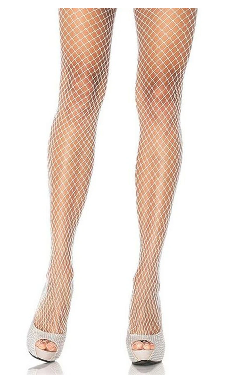 Collant En Filet Industriel Blanc - Taille Grande