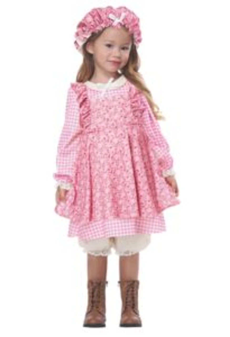 Costume De Paysanne Petite Fille Des Prairies Rose – Image 2