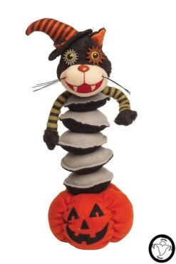 Animated Cat On Pumpkin 15"