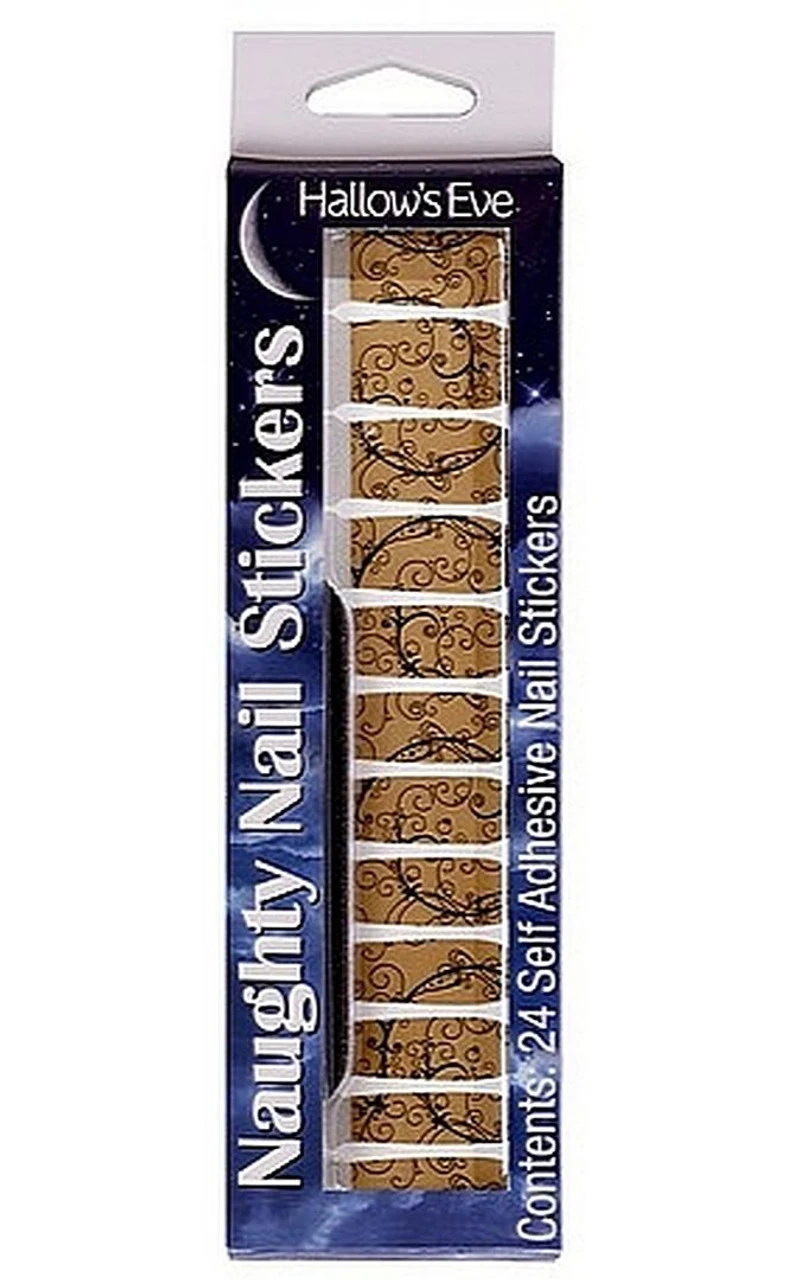 Autocollant à Ongles Doré Floral #4