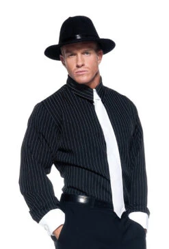 Chemise Rayée Noire De Gangster