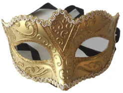 Masque Doré Pailletté Avec Bordure Dorée