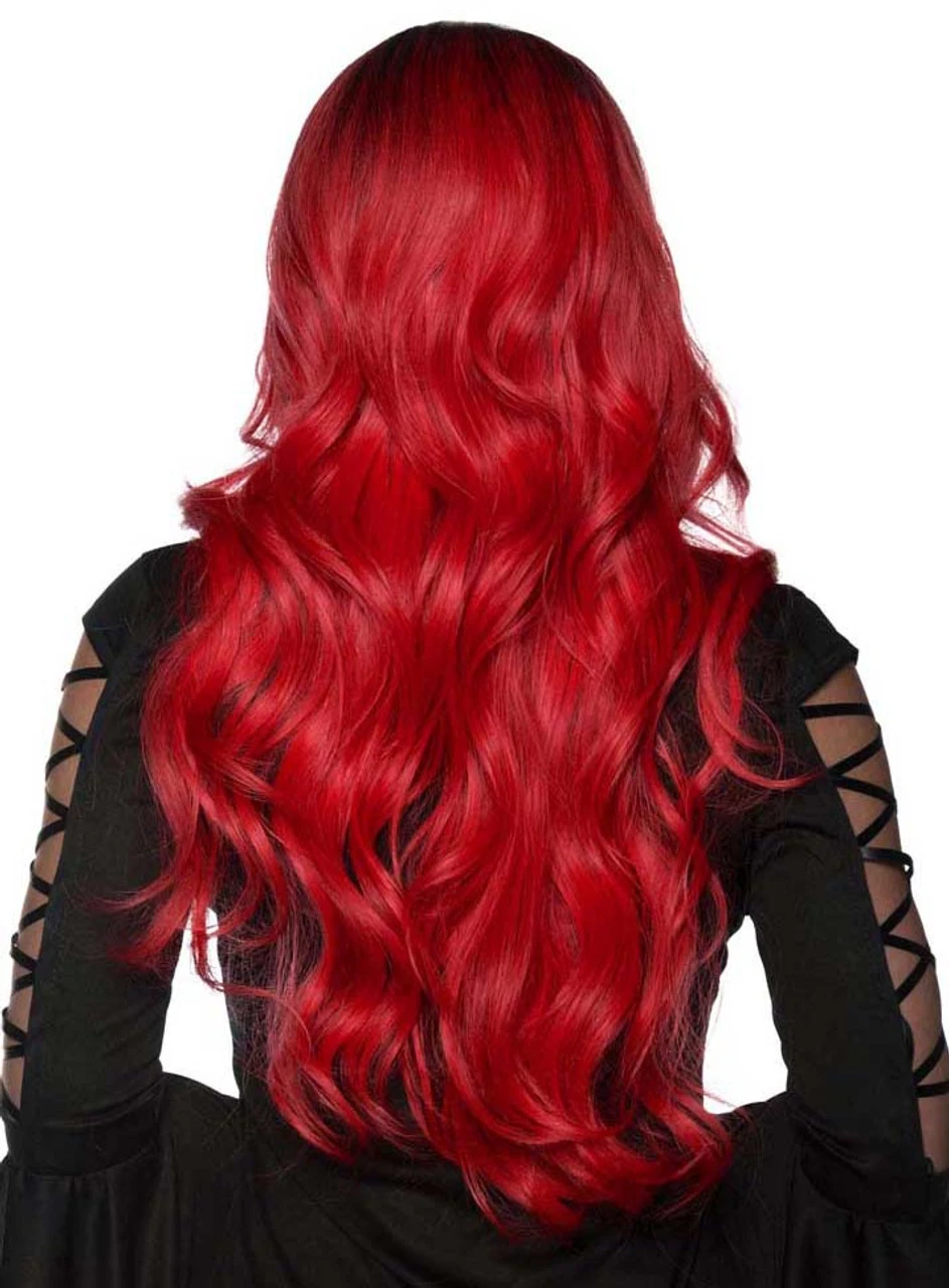 Perruque Ombrée Rouge Et Noire Lavable – Image 2