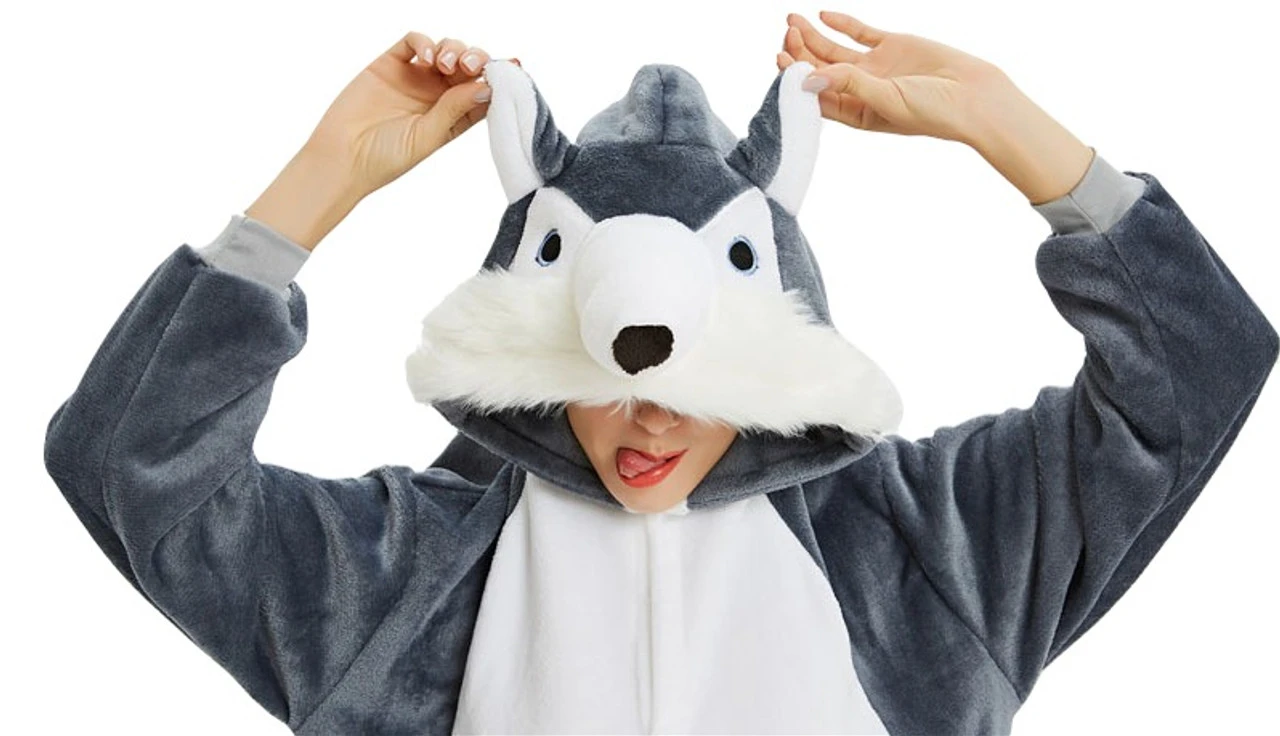 Costume Onesie Husky Gris Foncé Pour Adultes – Image 2