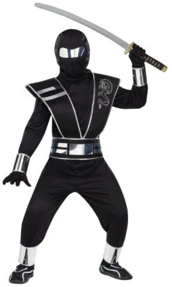 Costume Du Ninja Miroir Argenté Pour Enfant