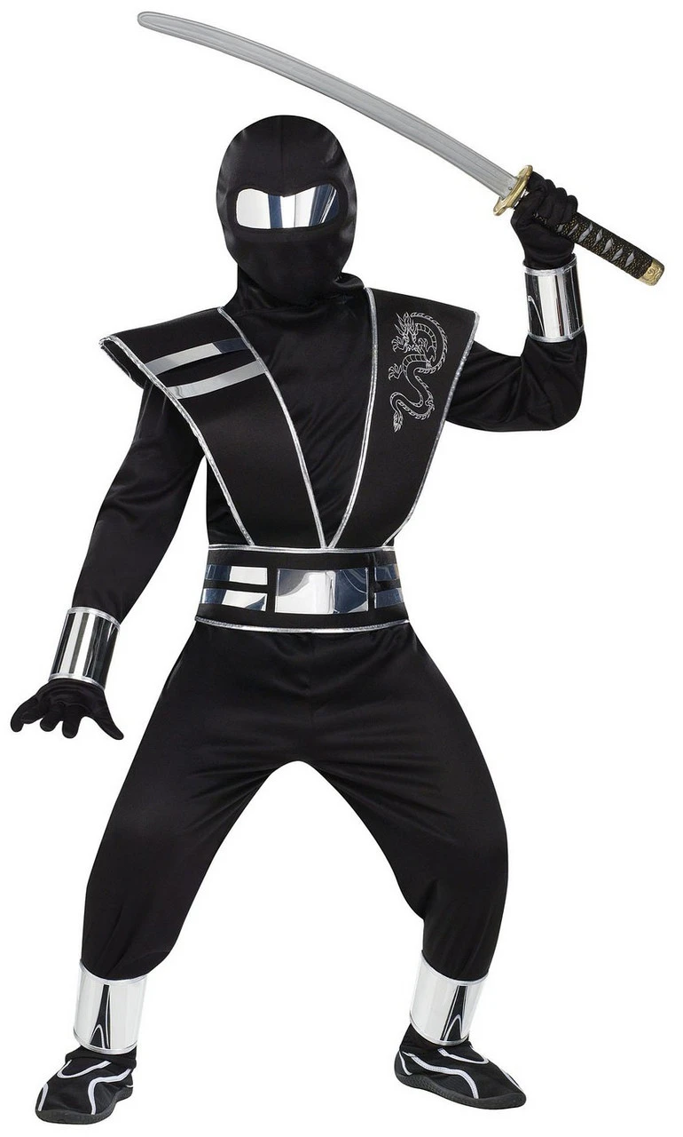 Costume Du Ninja Miroir Argenté Pour Enfant