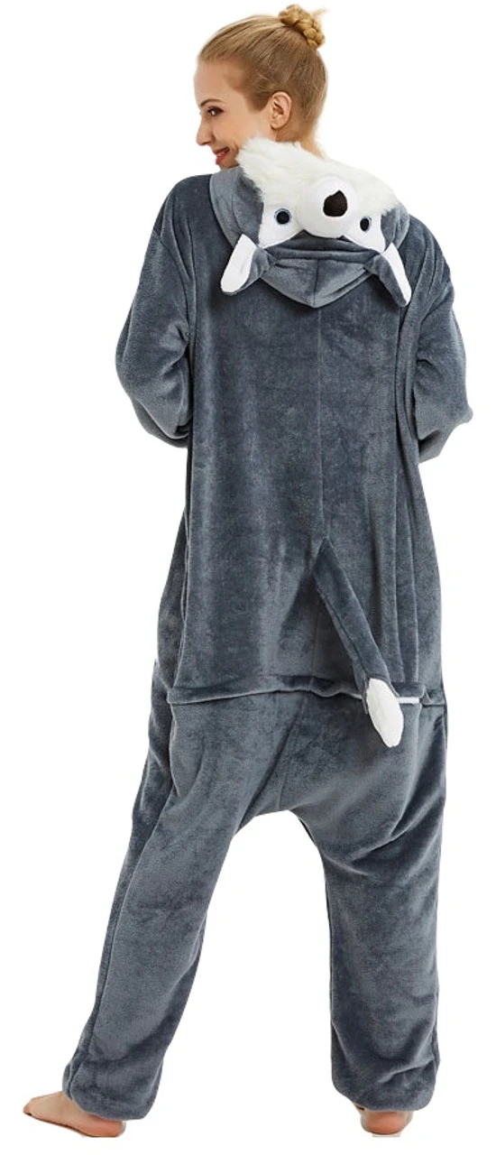 Costume Onesie Husky Gris Foncé Pour Adultes – Image 3