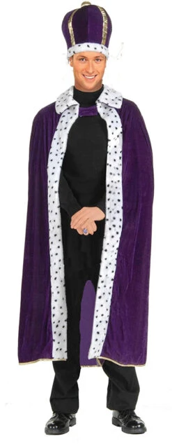 Costume De Roi Robe Et Couronne Violets Pour Homme