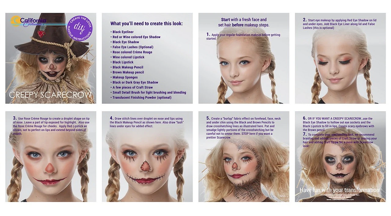 Costume D'Épouvantail Effrayant Fille – Image 3