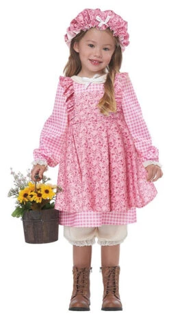 Costume De Paysanne Petite Fille Des Prairies Rose