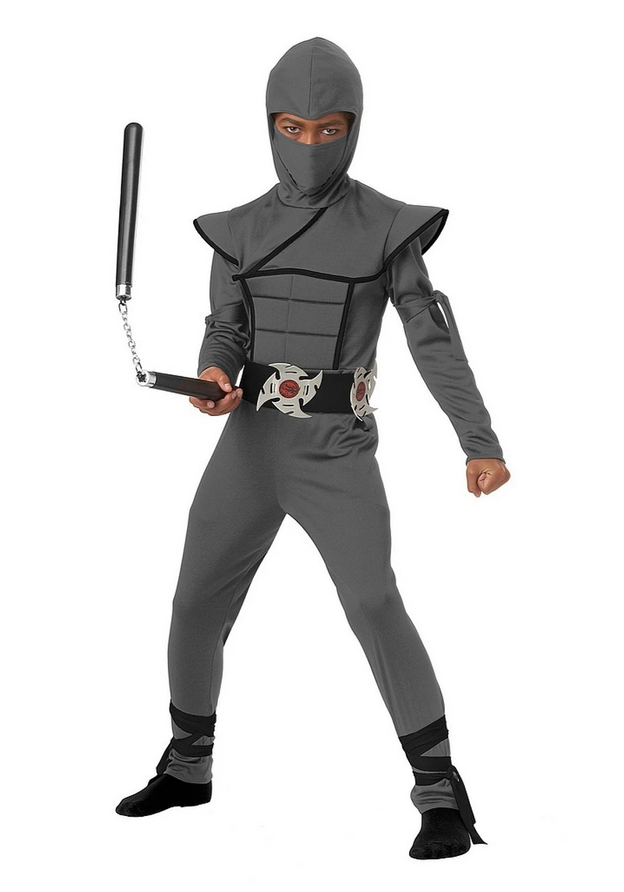 Costume De Ninja Gris Discret Pour Enfant