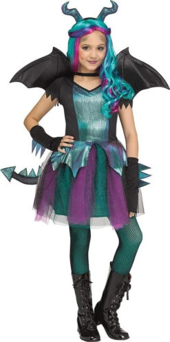 Costume De Dragon Sombre Pour Fille