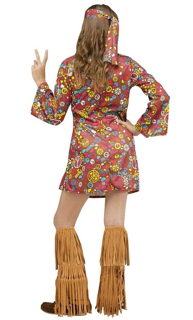 Costume Peace Love Des Années 60 Pour Fille – Image 2