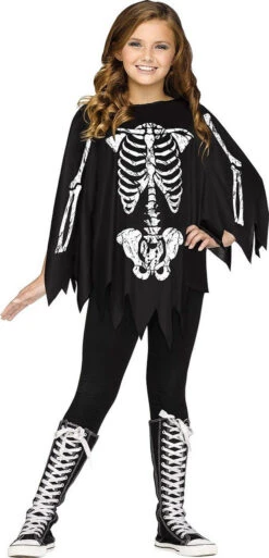 Déguisement Poncho Squelette Pour Fille