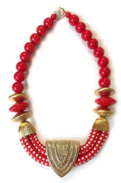Collier Rouge Éclectique