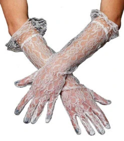 White Lace Adult Gloves