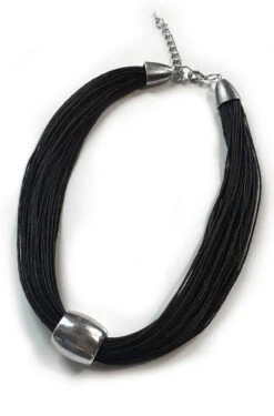 Black Necklace With Silver