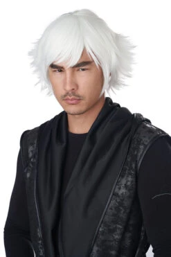 Perruque Blanche Ă Plumes Manga