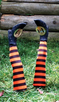 Décoration Jambe De Sorcière à Planter Dans Le Sol Orange