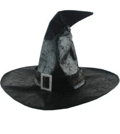 Chapeau De Sorcière Noir Avec Boucle D'Argent