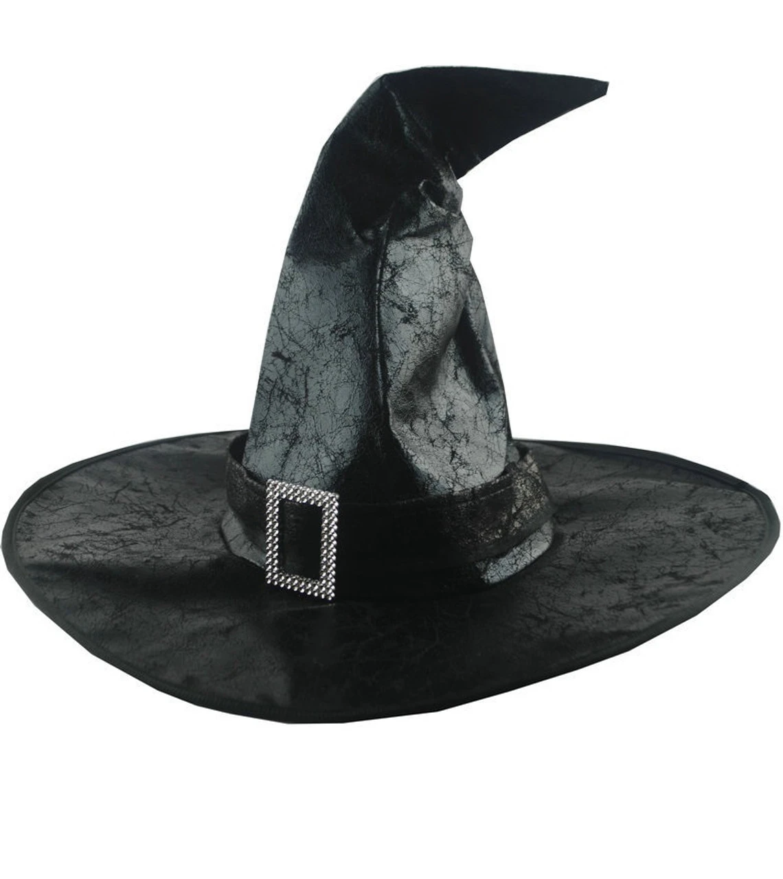 Chapeau De Sorcière Noir Avec Boucle D'Argent