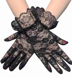 Gants En Dentelle Noire Pour Femmes