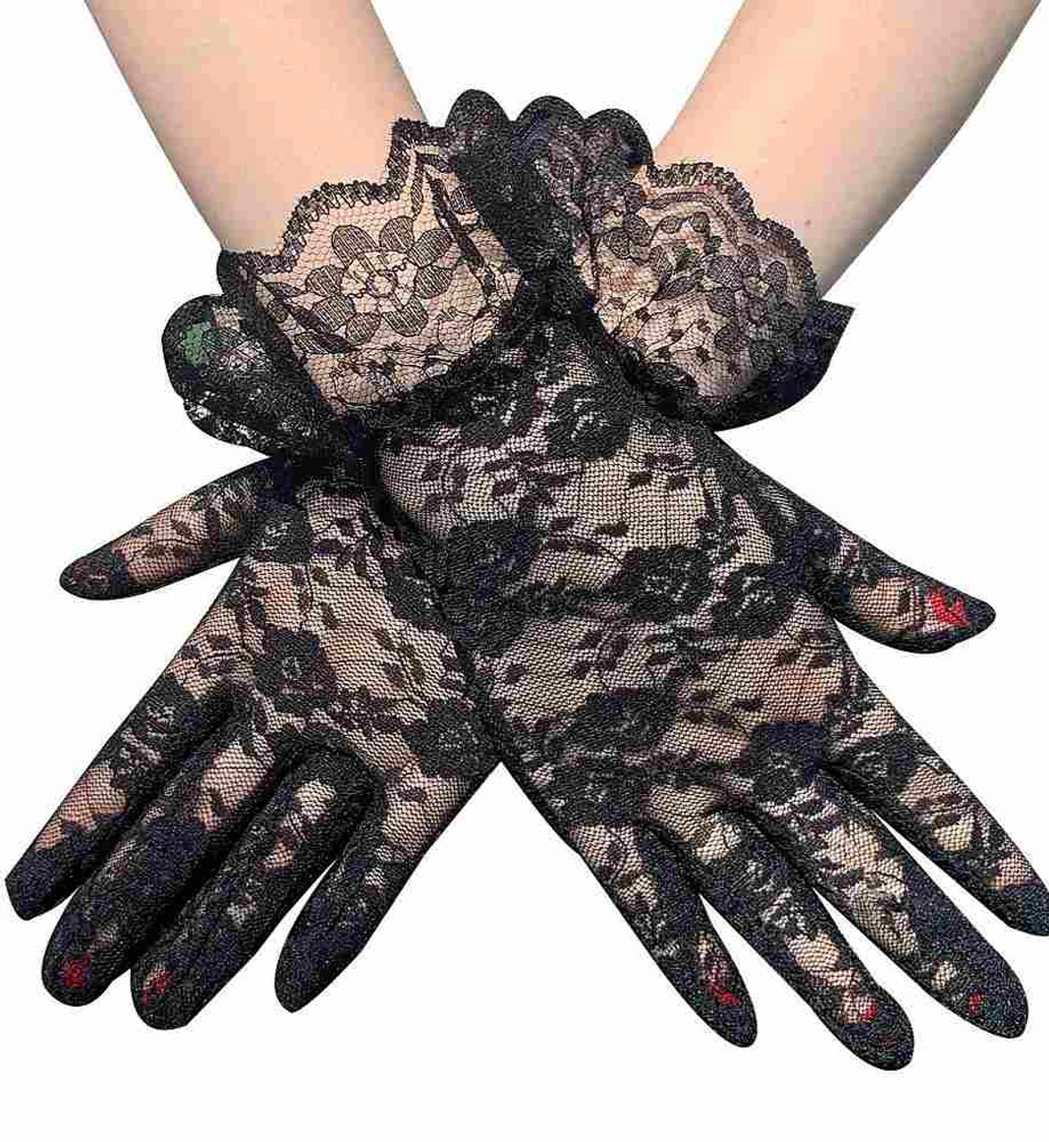 Gants En Dentelle Noire Pour Femmes