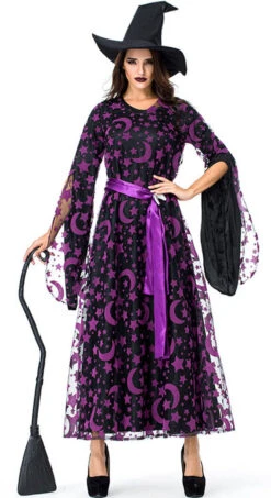 Costume De Sorcière Violet Pour Femmes
