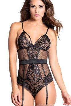 Combiné En Dentelle Leila En Noir