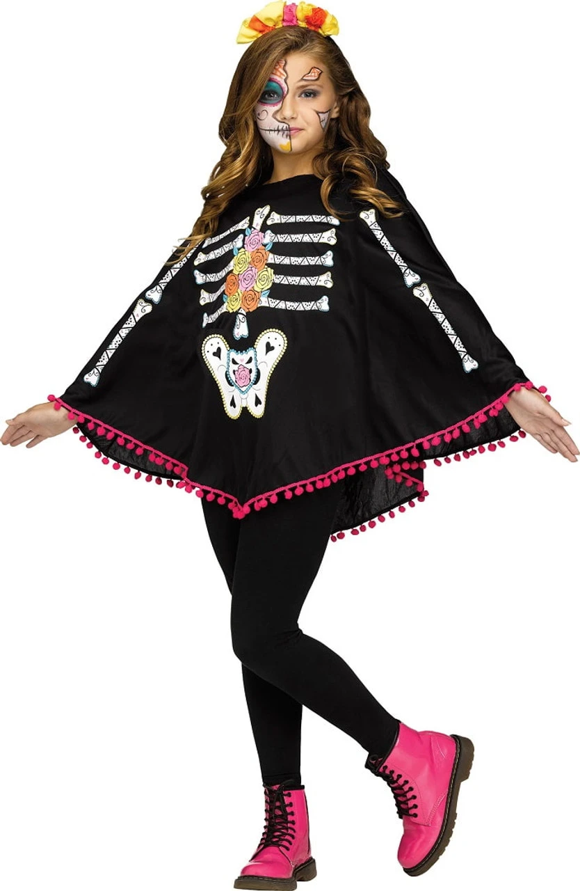 Le Poncho Du Jour Des Morts Pour Fille