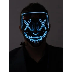 Masque Lumineux Bleu Fluo Cousu