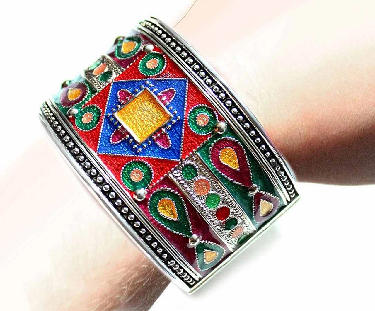 Large Bracelet Manchette Argentée – Image 2