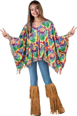 Kids Hippie Poncho And Head Tie - 1 Size