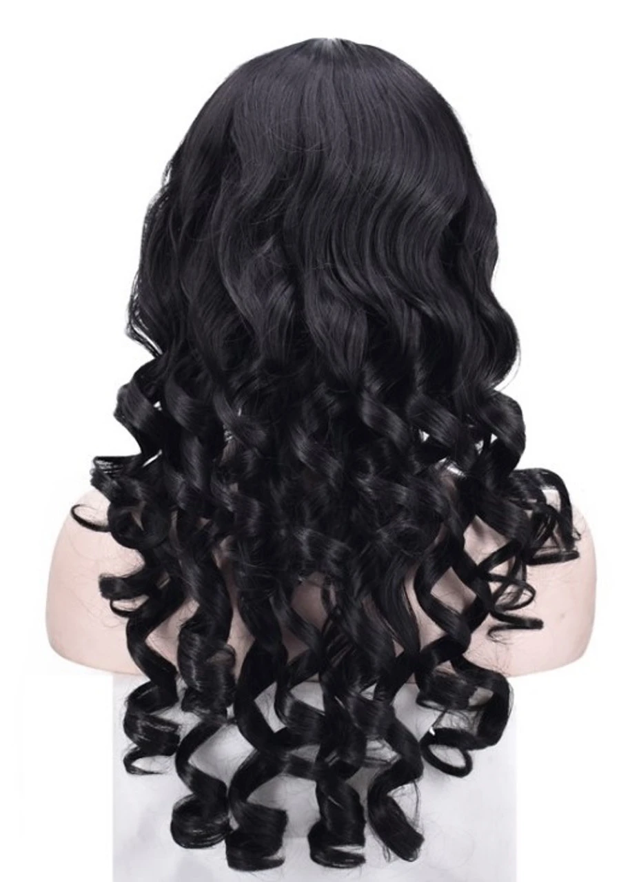 Perruque Noire Longue Ondulée Pour Femmes – Image 2