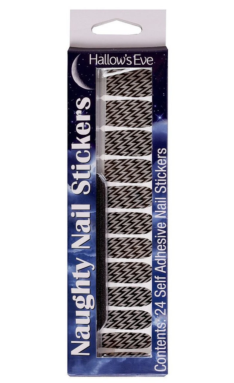 Autocollant à Ongles En Argent Zig-Zag # 1