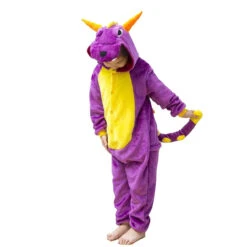 Costume Combinaison Dragon Dragon Spyro Violet Pour Enfants