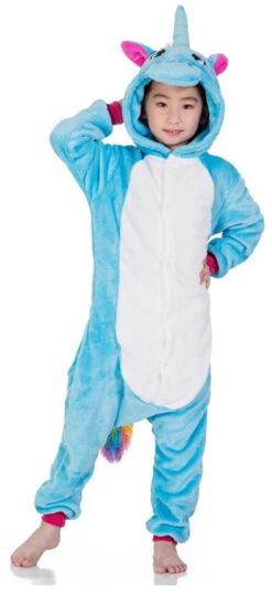 Costume Combinaison Licorne Bleue Pour Enfants